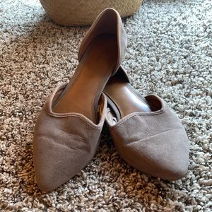 Merona D’Orsay Flats Taupe Faux Suede Size 7.5